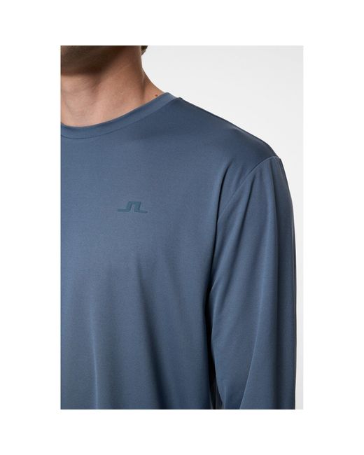 J.Lindeberg Blue Long-Sleeve T-Shirt for men