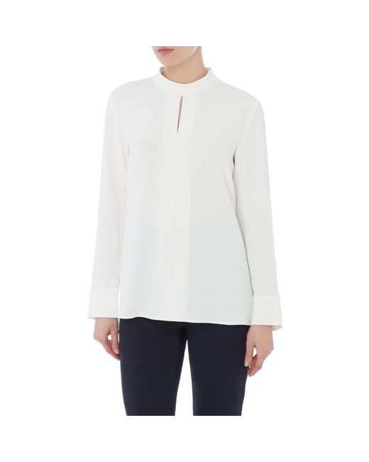 Boss White Biducla High Neck Blouse