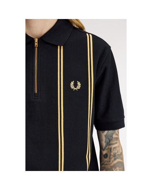 Fred Perry Black Short Sleeve Polo Shirt for men
