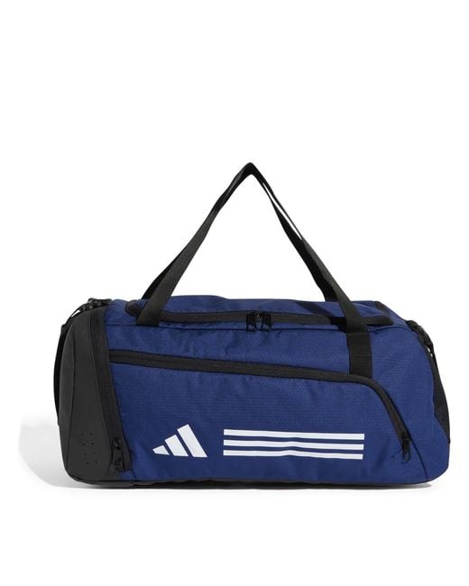Adidas Blue Essentials 3-Stripes Duffel Bag Small