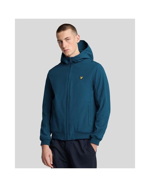 Lyle & Scott Blue Fleece Back Softshell Jacket for men