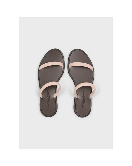 Emporio Armani White Flat Sandals