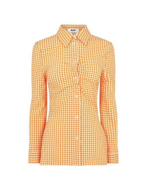 MSGM Yellow Gingham Shirt