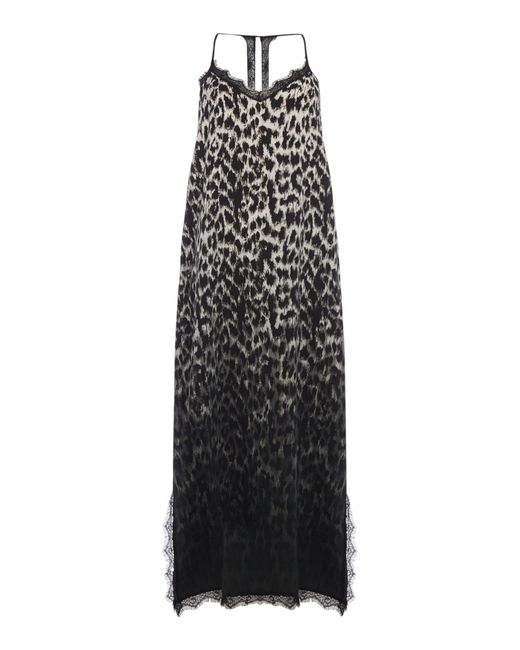 Label Lab Black Leopard Print Slip Dress