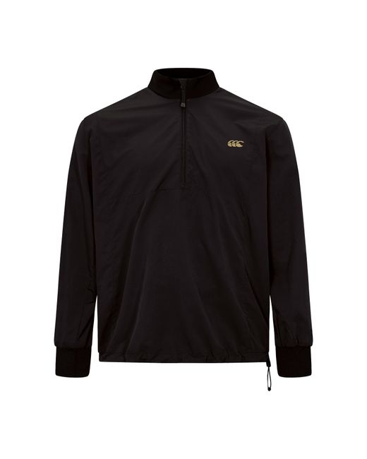 Canterbury Black Tempo+ Breakdown Contact Quarter-Zip Long Sleeve Performance Rugby Jacket for men