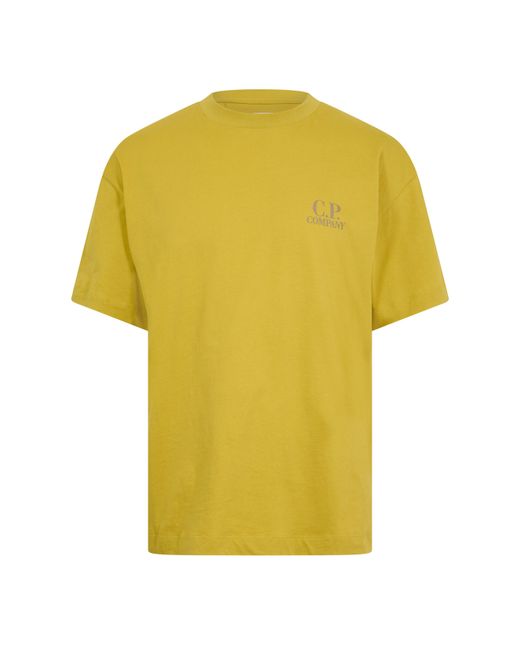 C P Company Yellow Double Logo Tee for men
