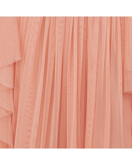 Anaya with love Pink Recycled V Neck Midaxi Dress With Waterfall Ruffle Detail