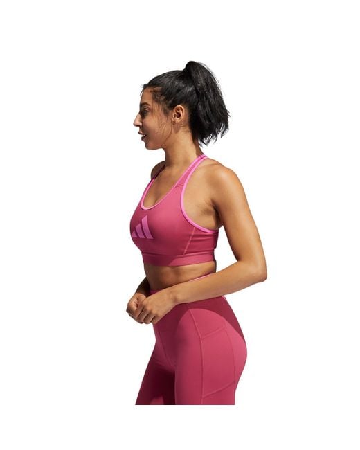 Adidas Pink Don'T Rest Medium Impact Sports Bra