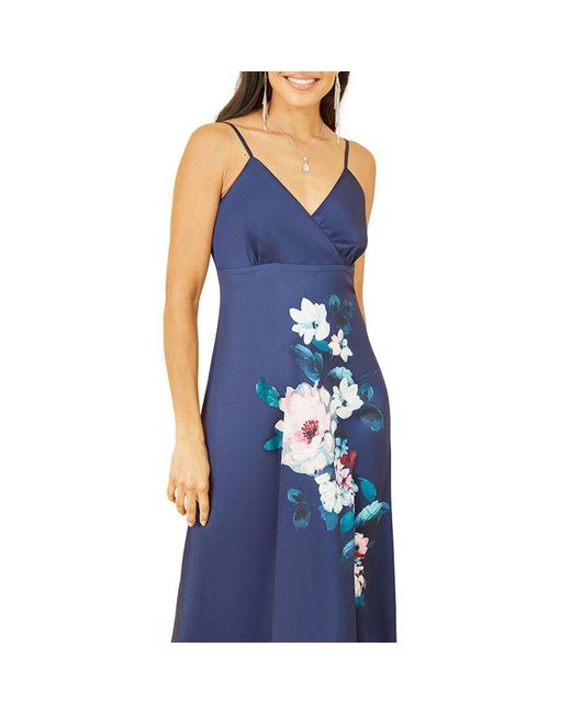 Yumi' Blue Floral Slip Dress