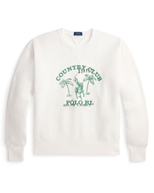 Polo Ralph Lauren White Crew Sweatshirt for men