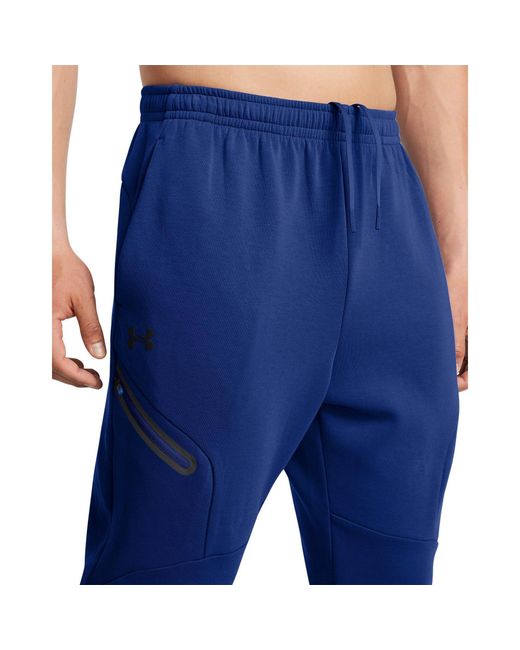 Under Armour Blue Unstoppable Closed Hem Fleece Joggers for men