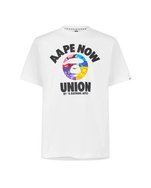 Aape White Now Union Tee Sn63 for men
