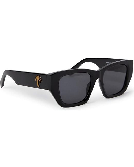 Palm Angels Black Hinkley Rectangle Sunglasses for men