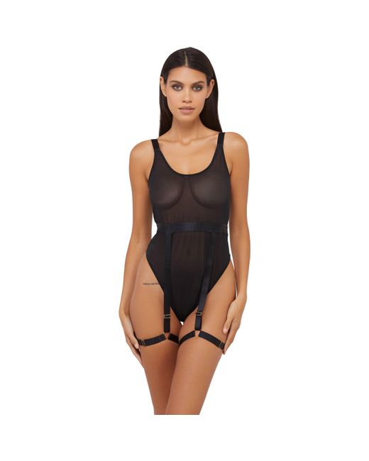 Wolf & Whistle Black Dolly Thick Strap Bodysuit