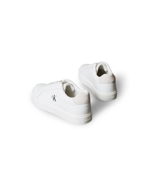 Calvin Klein White Leather Classic Cup Low-Top Trainers for men