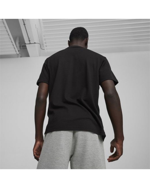 PUMA Black Teamfinal Casuals Polo for men
