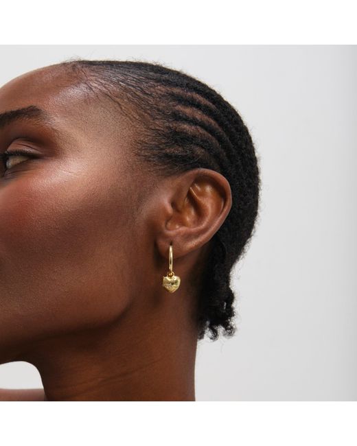 Jon Richard Metallic Plated Satin Heart Earrings