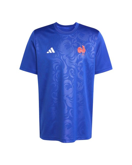 Adidas Blue France Rugby Supporter T-Shirt 2025 Adults for men