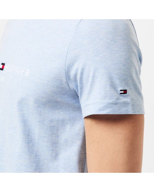 Tommy Hilfiger Blue Logo Crew Neck T Shirt for men