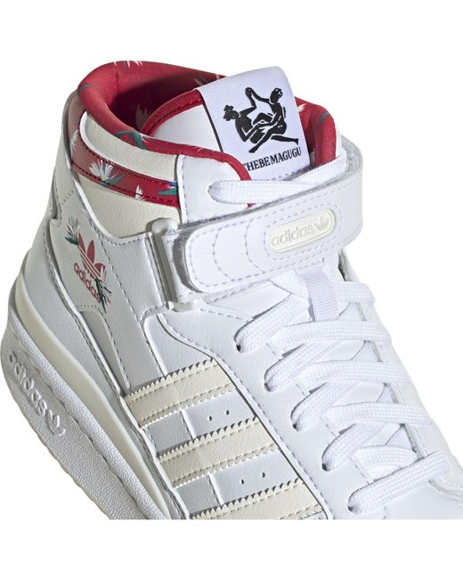 Adidas Originals White Forum Mid High-Top Trainers