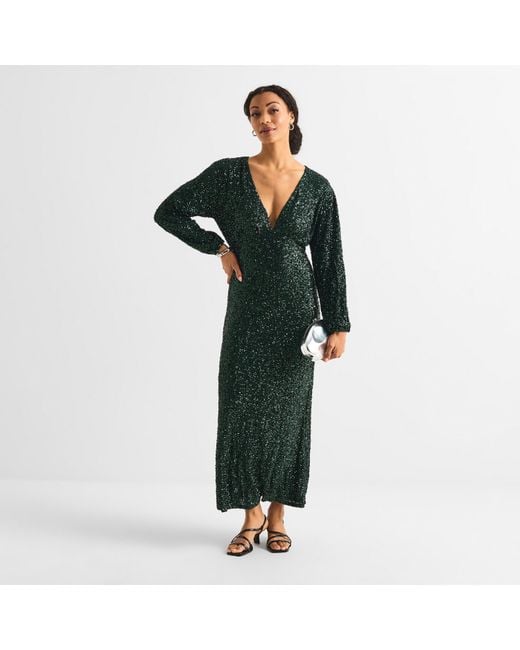 Never Fully Dressed Green Sequin Emma Dress