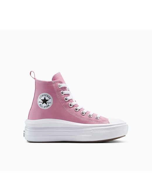Converse Pink Chuck Taylor All Star Mov Canvas High-Top Trainers