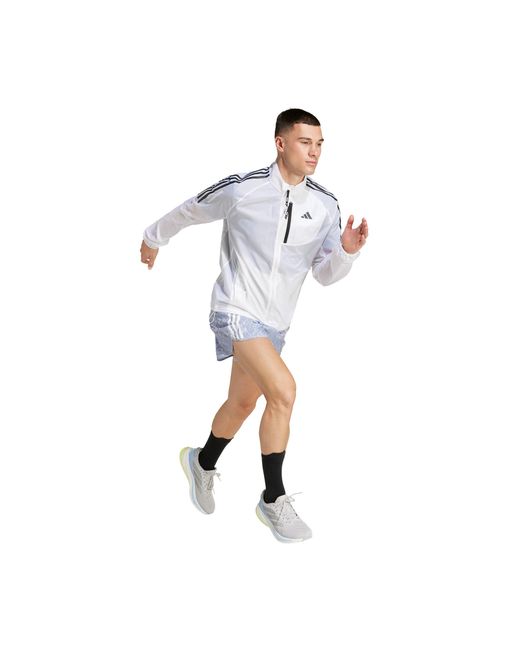 Adidas White Otr 3S Performance Running Jacket for men