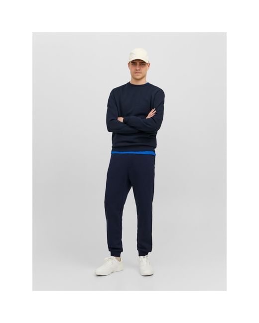 Jack & Jones Blue Bradley Cuffed Jogging Bottoms for men