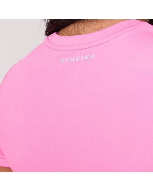Gym King Pink 365 Cap Sleeve Tee