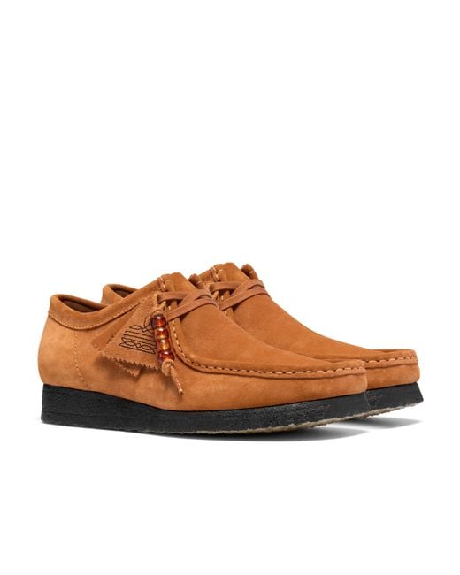Clarks Brown Wallabee Lo Moc-Toe Shoes for men