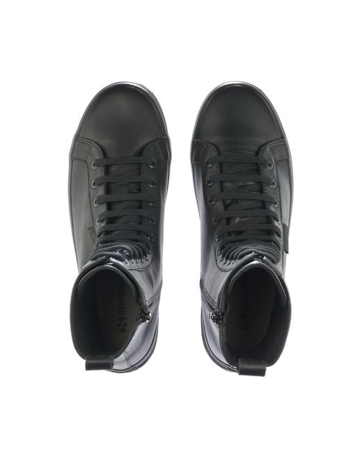 Superga Black Alpha Canvas High-Top Trainers
