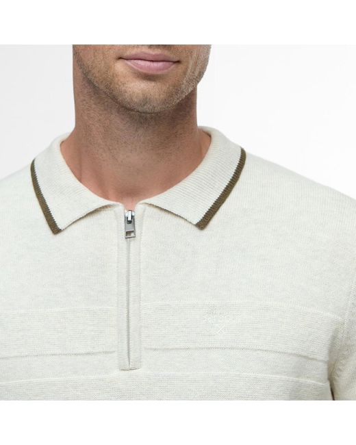 Barbour White Fenhill Polo Shirt for men