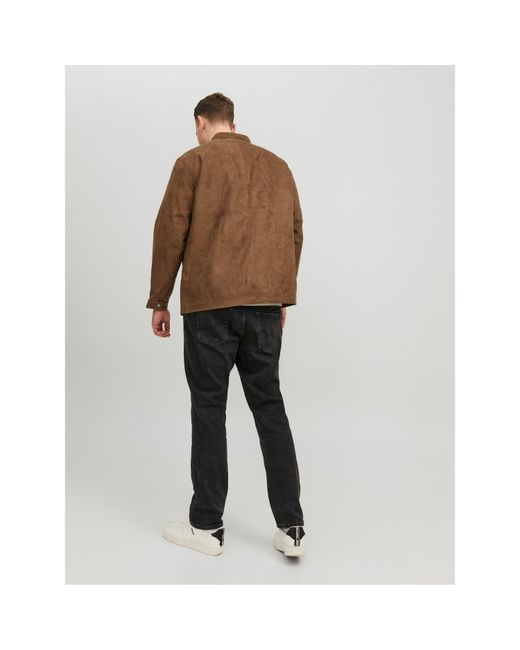 Jack & Jones Brown Clean Faux Leather Jacket for men