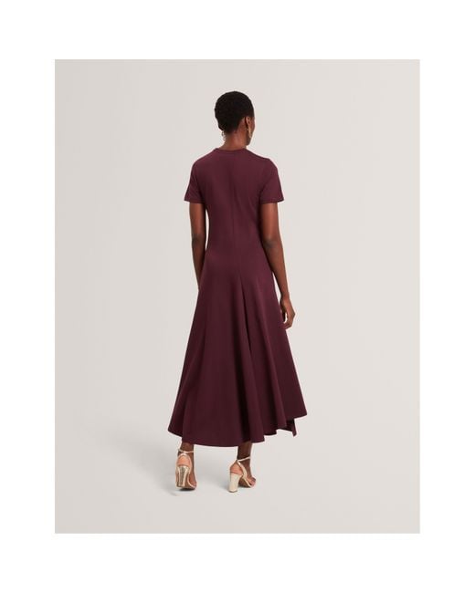 Ted Baker Red Mixed Midi Tea Dress