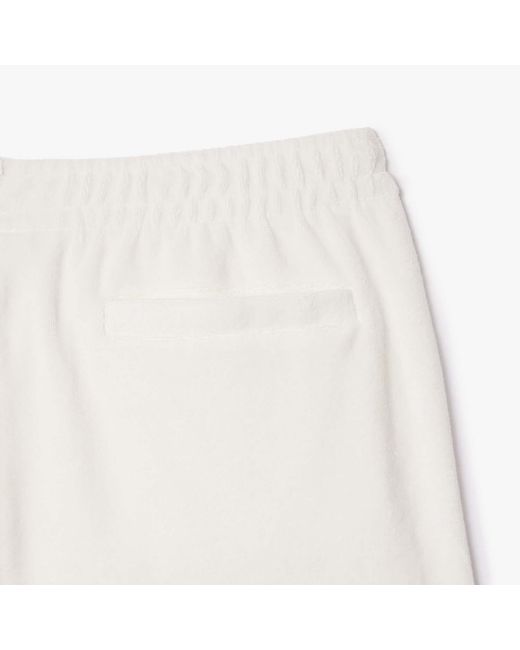 Lacoste White Regular-Fit Terry Knit Paris Shorts for men