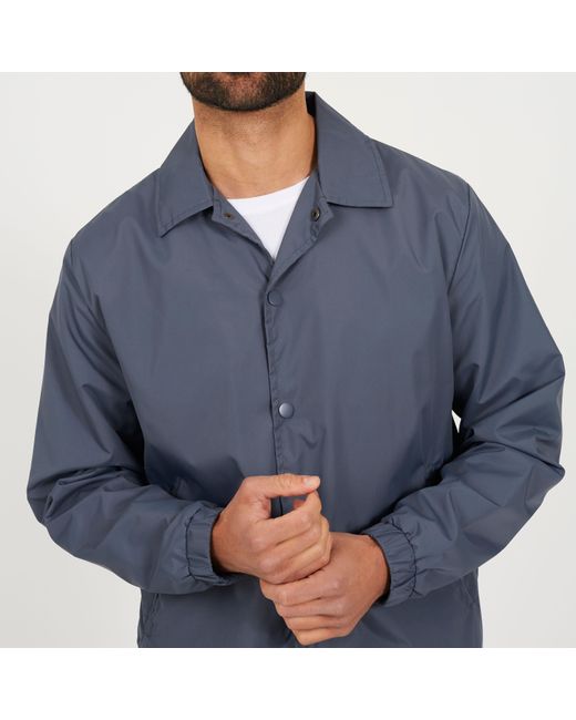 Brave Soul Blue Lightweight Coach Jacket With Drawcord Hem for men