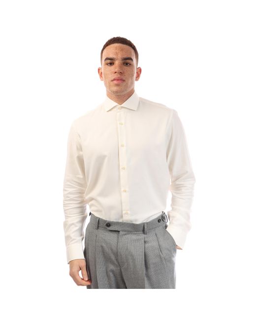 Boss White H-Joe-Spread-C1-222 10264874 0 Oxford Shirt for men