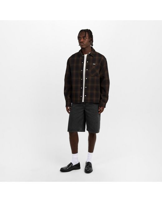 7 For All Mankind Black Wide Denim Shorts for men
