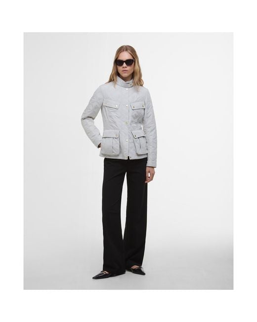 Barbour Gray Halsey Long Sleeve Quilted Jacket