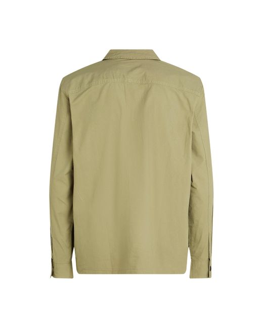 Calvin Klein Green Cargo Cotton Long Sleeve Relaxed Fit Overshirt for men