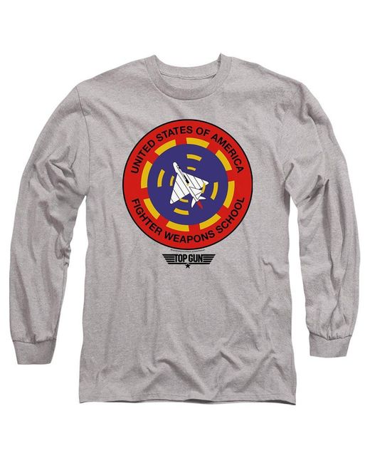 top gun Gray Fighter Weapons School Long Sleeve T-Shirt for men