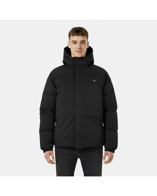 Jack Wills Black Salcombe Adjustable Hood Short Puffer Jacket for men