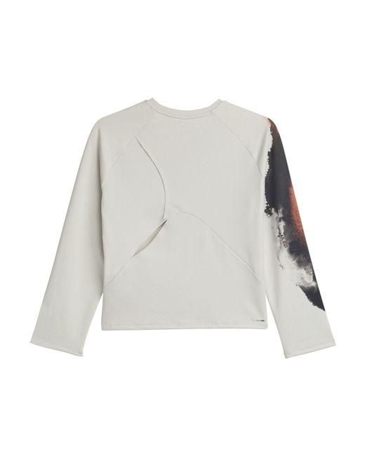 Y-3 White Tennis Pro Cropped Long Sleeve T-Shirt