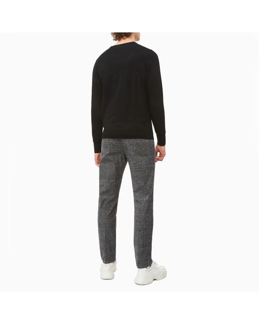 Calvin Klein Gray Tapered Fit Check Trousers for men