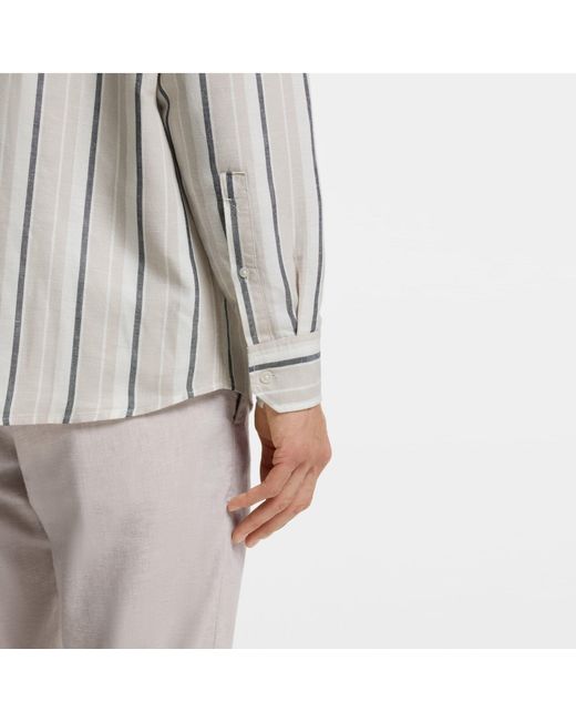 Boss Gray Striped Shirt for men