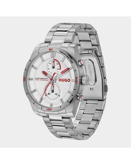 HUGO Metallic Fast 44Mm Multifunction Watch for men