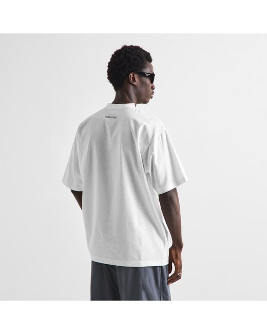Balenciaga White Plain T-shirt for men