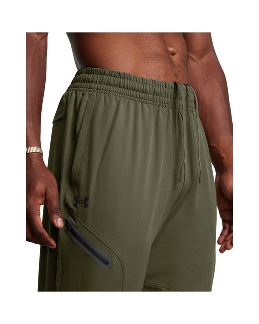 Under Armour Green Unstoppable Closed Hem Woven Joggers for men