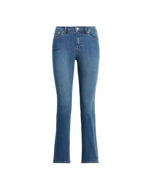 Lauren by Ralph Lauren Blue Midrise 5 Pocket Jeans