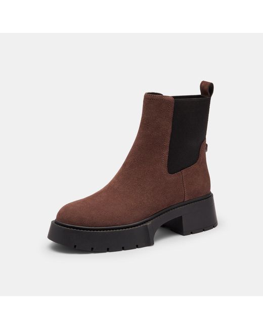 COACH Brown Leah Chelsea Boots